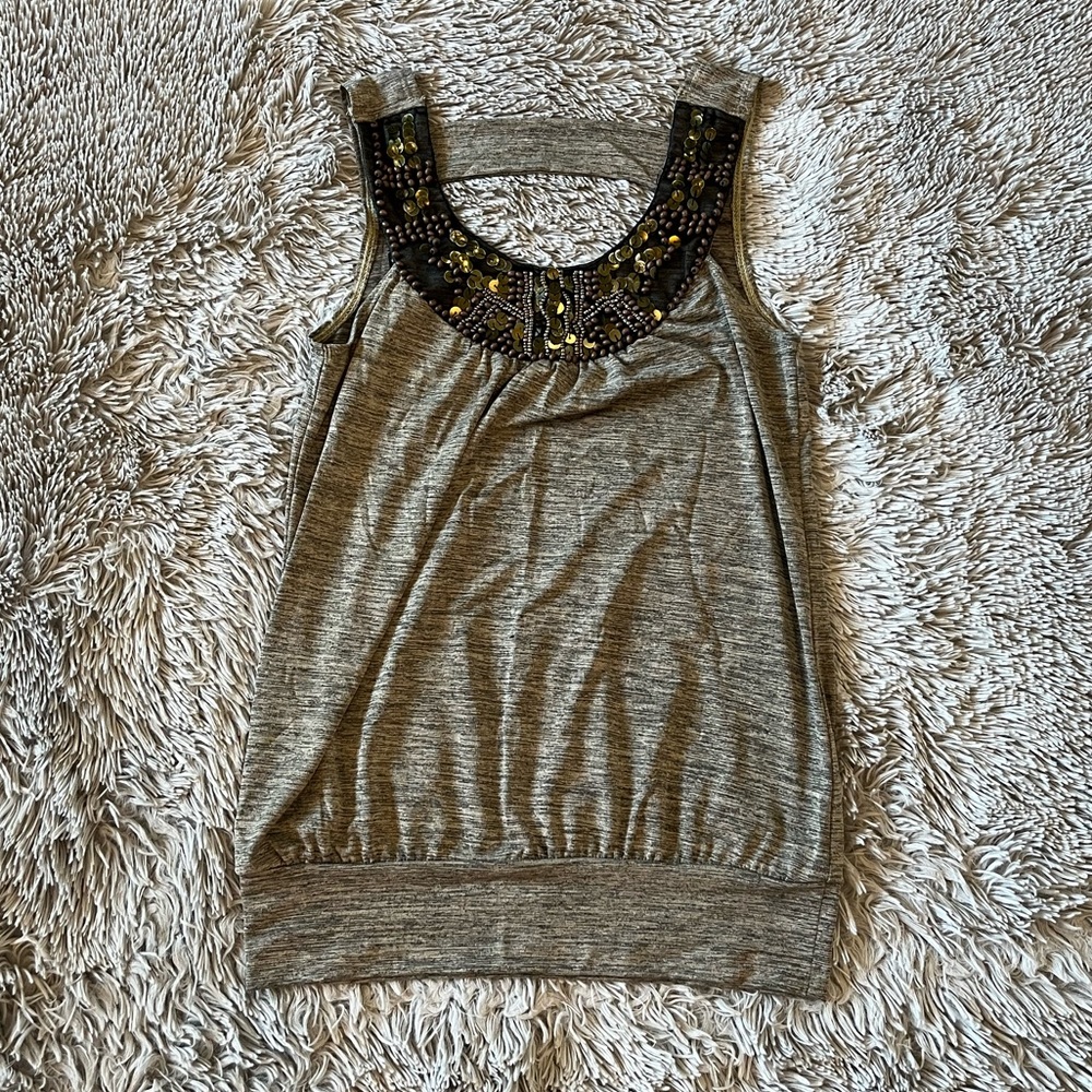 BCX beaded tank top